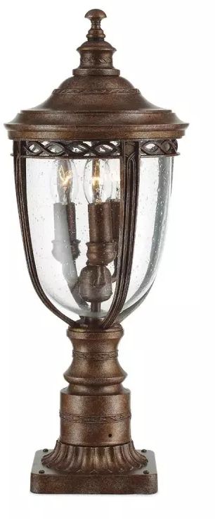 Elstead Lighting English Bridle venkovní stojací lampa 3x60 W hnědá FE-EB3-M-BRB