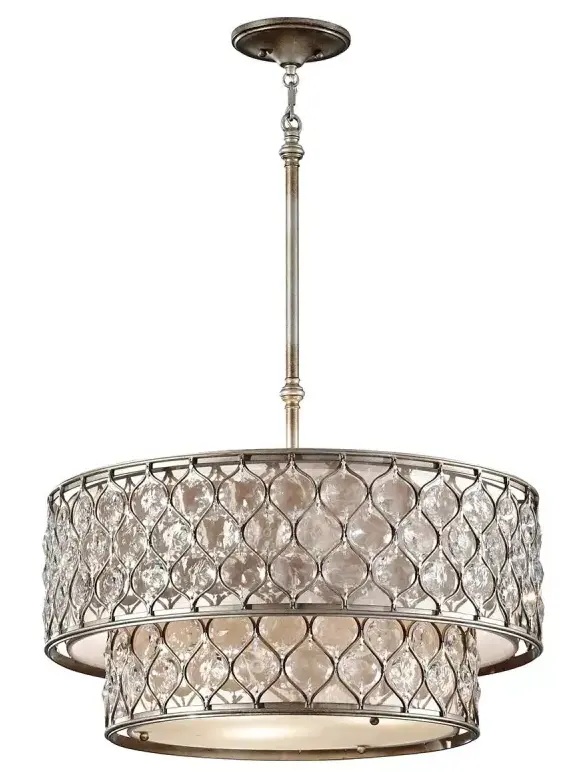 Elstead Lighting Lucia závěsné svítidlo 6x60 W stříbrná FE-LUCIA-P-E-2TR