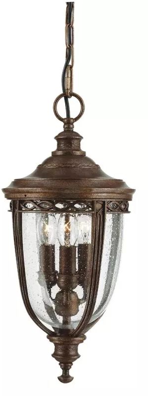 Elstead Lighting English Bridle venkovní závěsná lampa 3x60 W hnědá FE-EB8-M-BRB