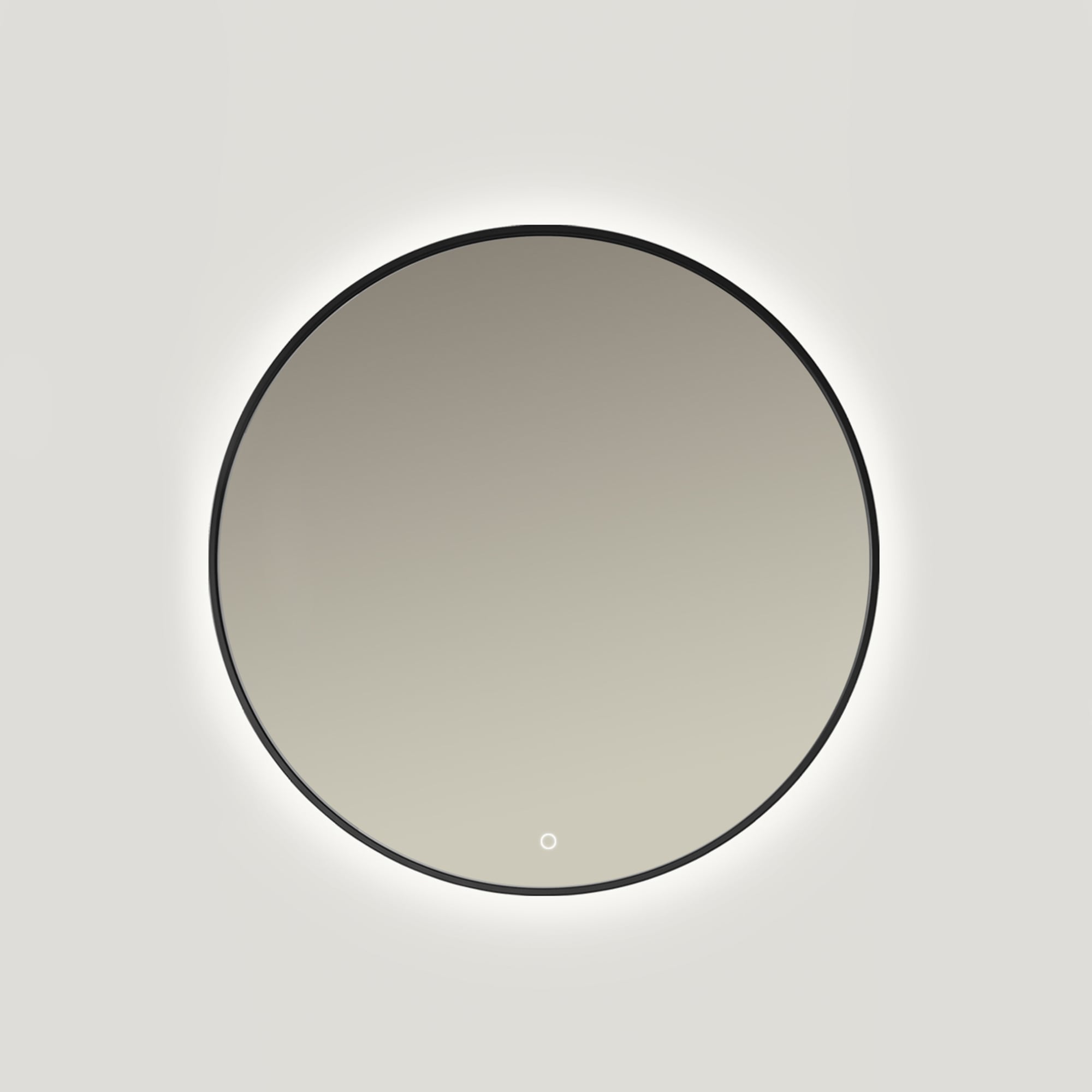 Ars Longa Lumio zrcadlo 80x80 cm kulatý s osvětlením černá LED-LUMIO80-C