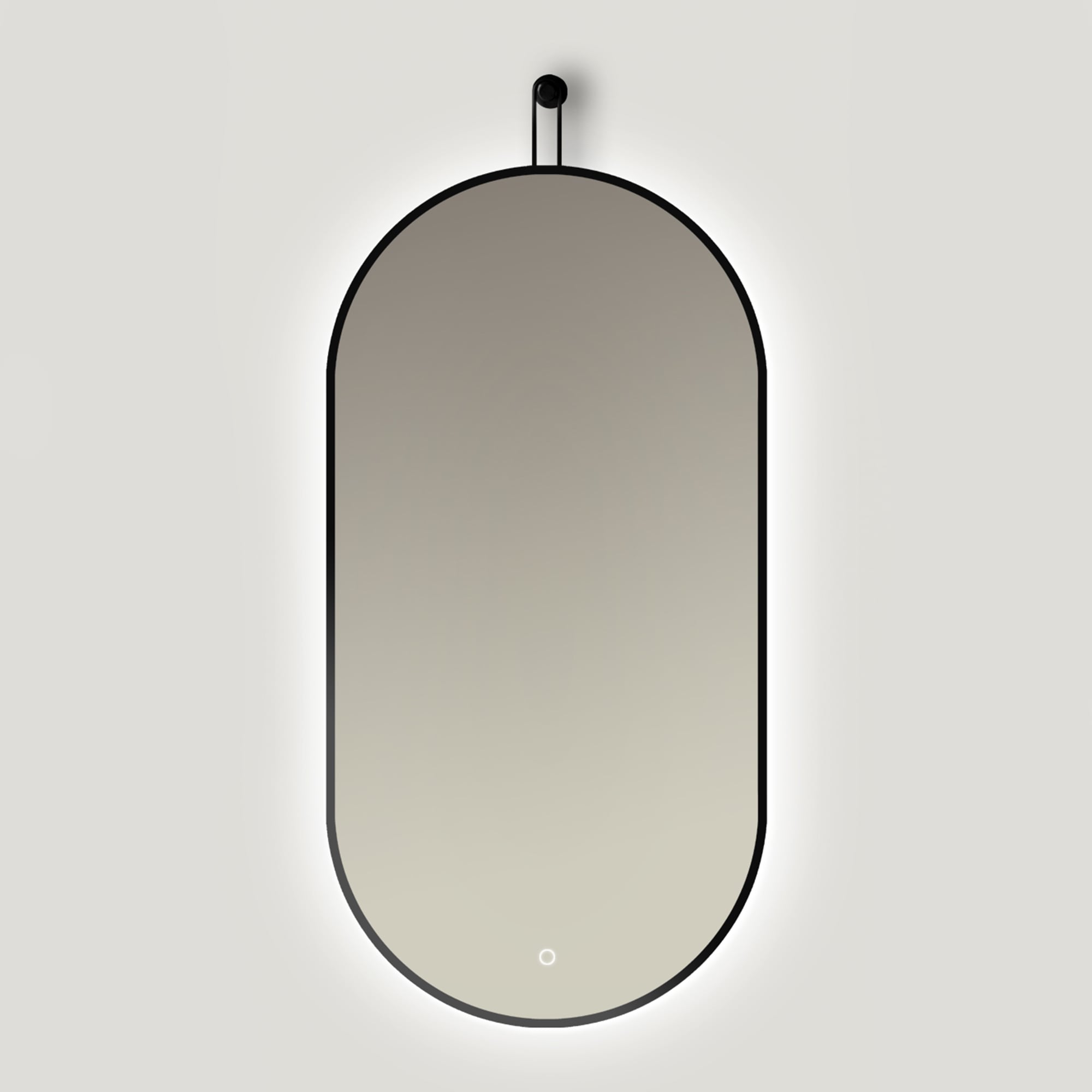 Ars Longa Avanti zrcadlo 50x100 cm oválný s osvětlením černá LED-AVANTI50100-C