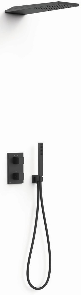Tres Therm-Box sprchová sada pod omítku s termostatem s dešťovou sprchou černá 20235055NM