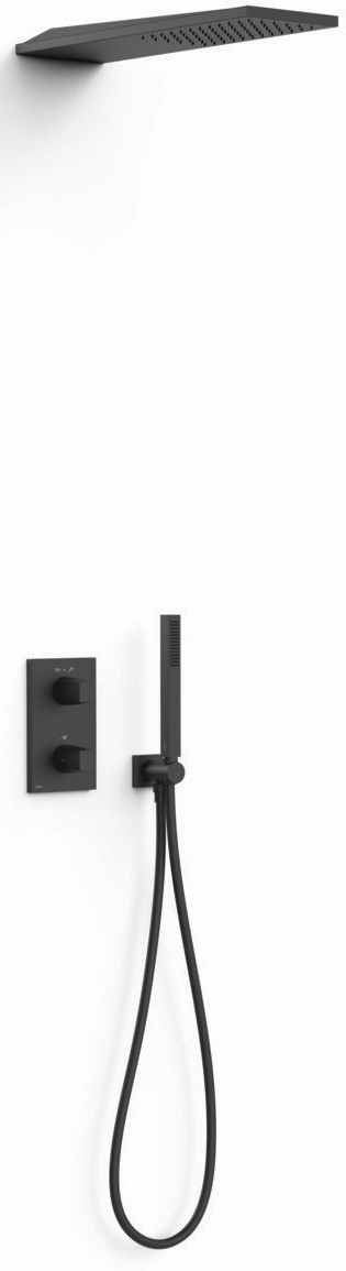 Tres Therm-Box sprchová sada pod omítku s termostatem s dešťovou sprchou černá 21135005NM