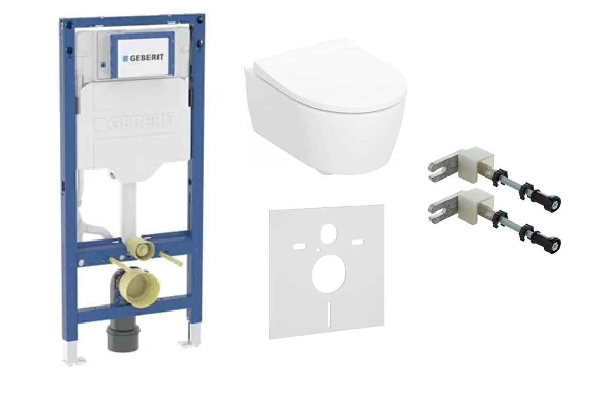 Sada záchodová mísa Geberit iCon 503.232.00.1, podomítkový WC modul Geberit Duofix 111.320.00.6, 111.815.00.1, 156.050.00.1