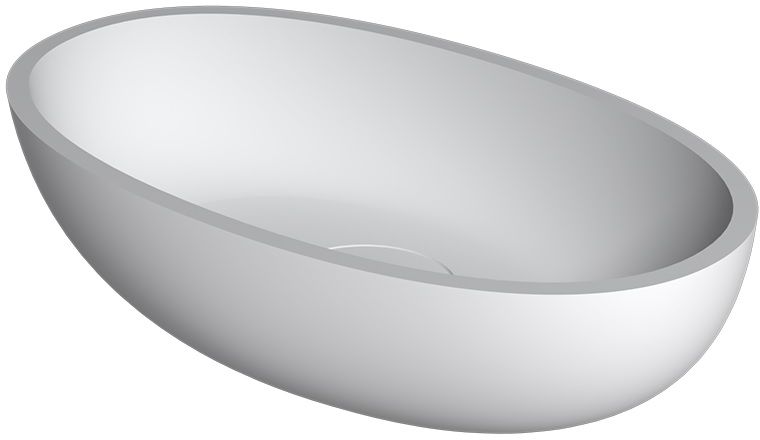 Riho Escala umyvadlo 55x32 cm oválné na pult bílá W030001105
