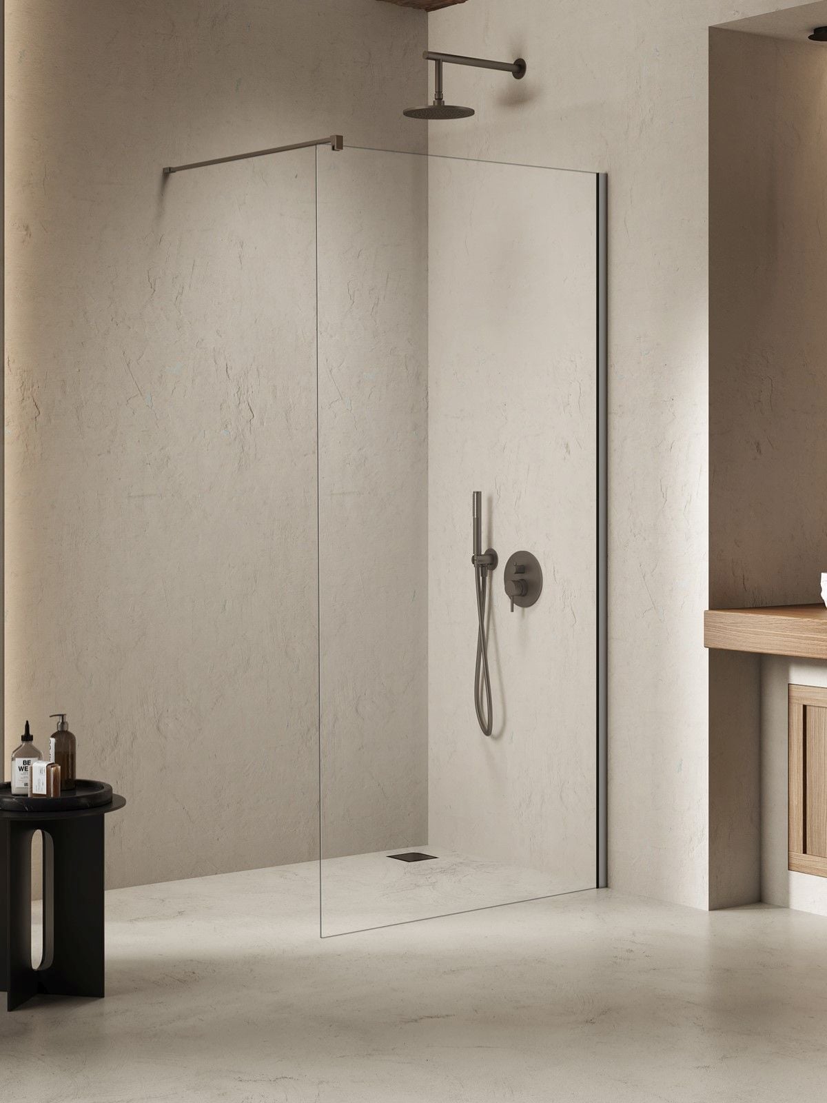 New Trendy Nesta Gunmetal Brushed sprchová zástěna walk-in 110 cm gunmetal kartáčovaný/průhledné sklo K-1758