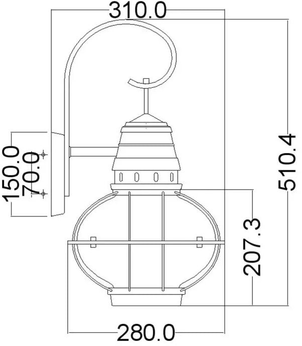 Elstead Lighting Bridge Point venkovní nástěnné svítidlo 1x60 W mosaz KL-BRIDGEPOINT-L-NBR