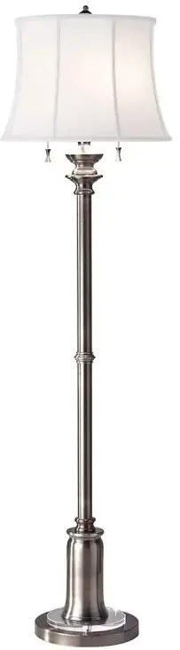 Elstead Lighting Stateroom stojací lampa 2x60 W bílá-nikl FE-STATEROOM-FL-AN