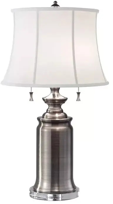 Elstead Lighting Stateroom stolní lampa 2x60 W bílá-nikl FE-STATEROOM-TL-AN