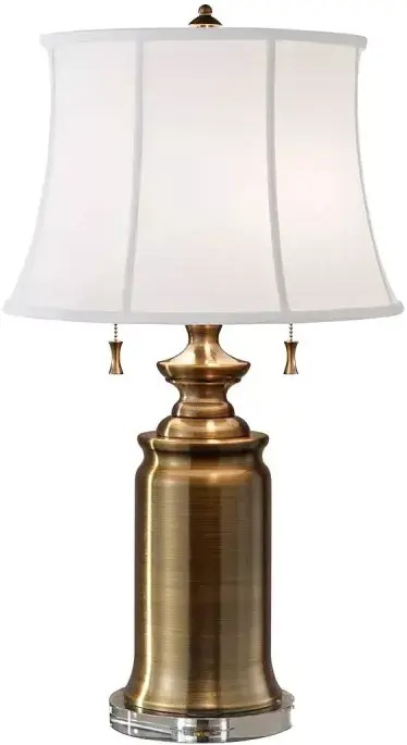 Elstead Lighting Stateroom stolní lampa 2x60 W bílá-mosaz FE-STATEROOM-TL-BB