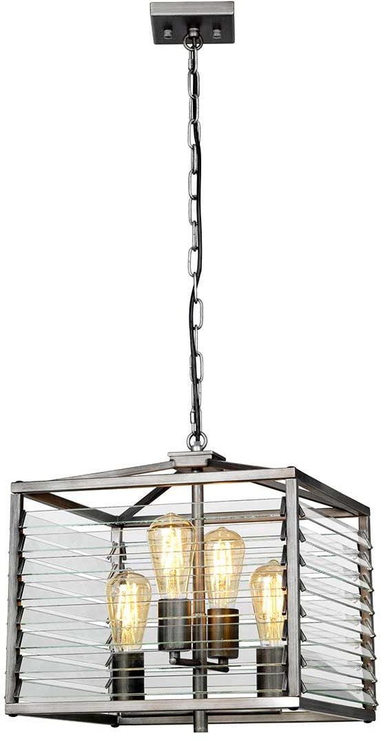 Elstead Lighting Louvre závěsné svítidlo 4x60 W šedá/popelavá LOUVRE-4P