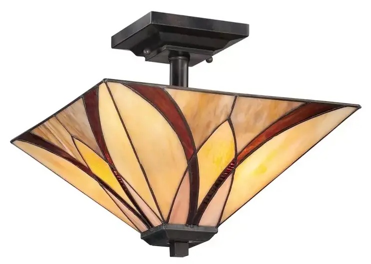 Elstead Lighting Asheville stropní světlo 2x60 W jantarová-červená-krémová QZ-ASHEVILLE-SF