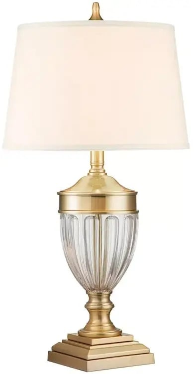 Elstead Lighting Dennison stolní lampa 1x60 W mosaz-krémová QZ-DENNISON-BB