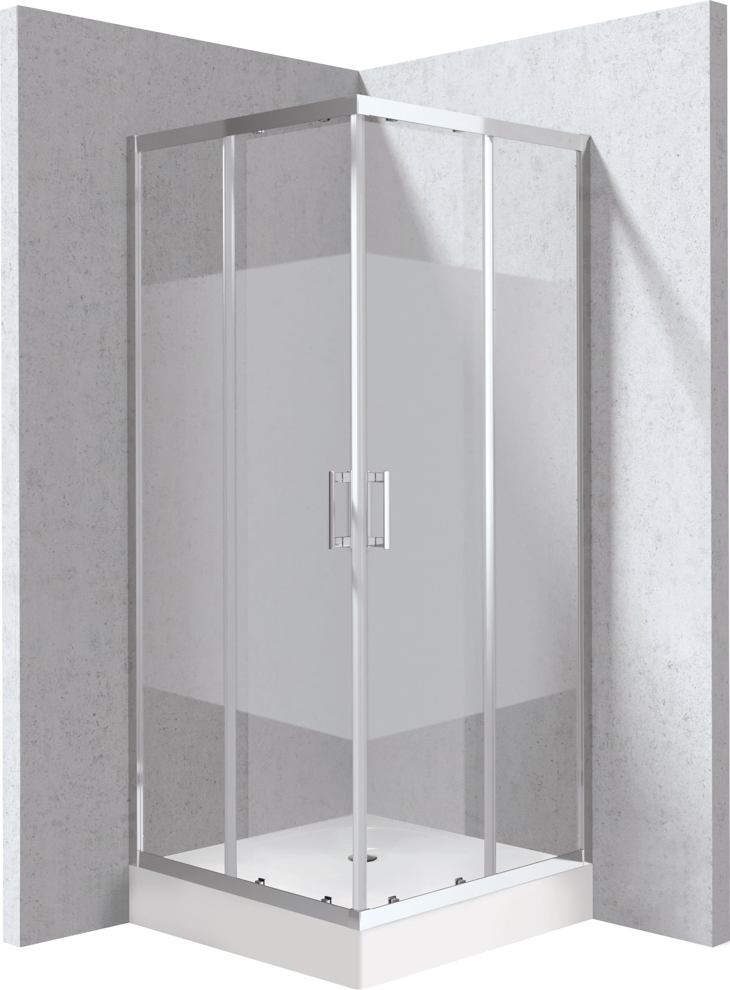 Deante Funkia Evo sprchový kout s vaničkou 80x80 cm čtvercový chrom lesk/průhledné sklo KYC_Z0E88P