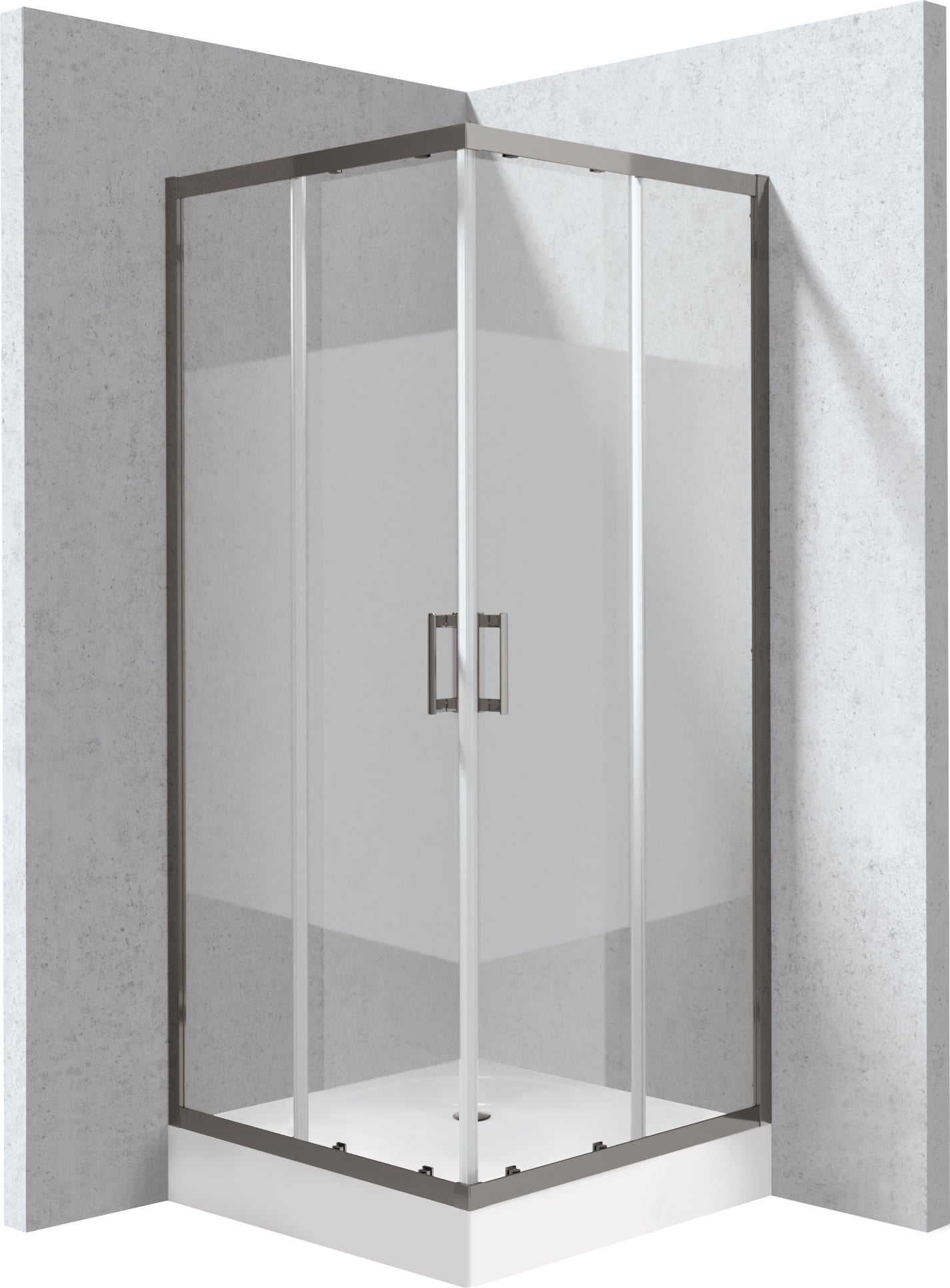 Deante Funkia Evo sprchový kout s vaničkou 80x80 cm čtvercový grafitová matný/vzorované sklo KYC_ZDE88P