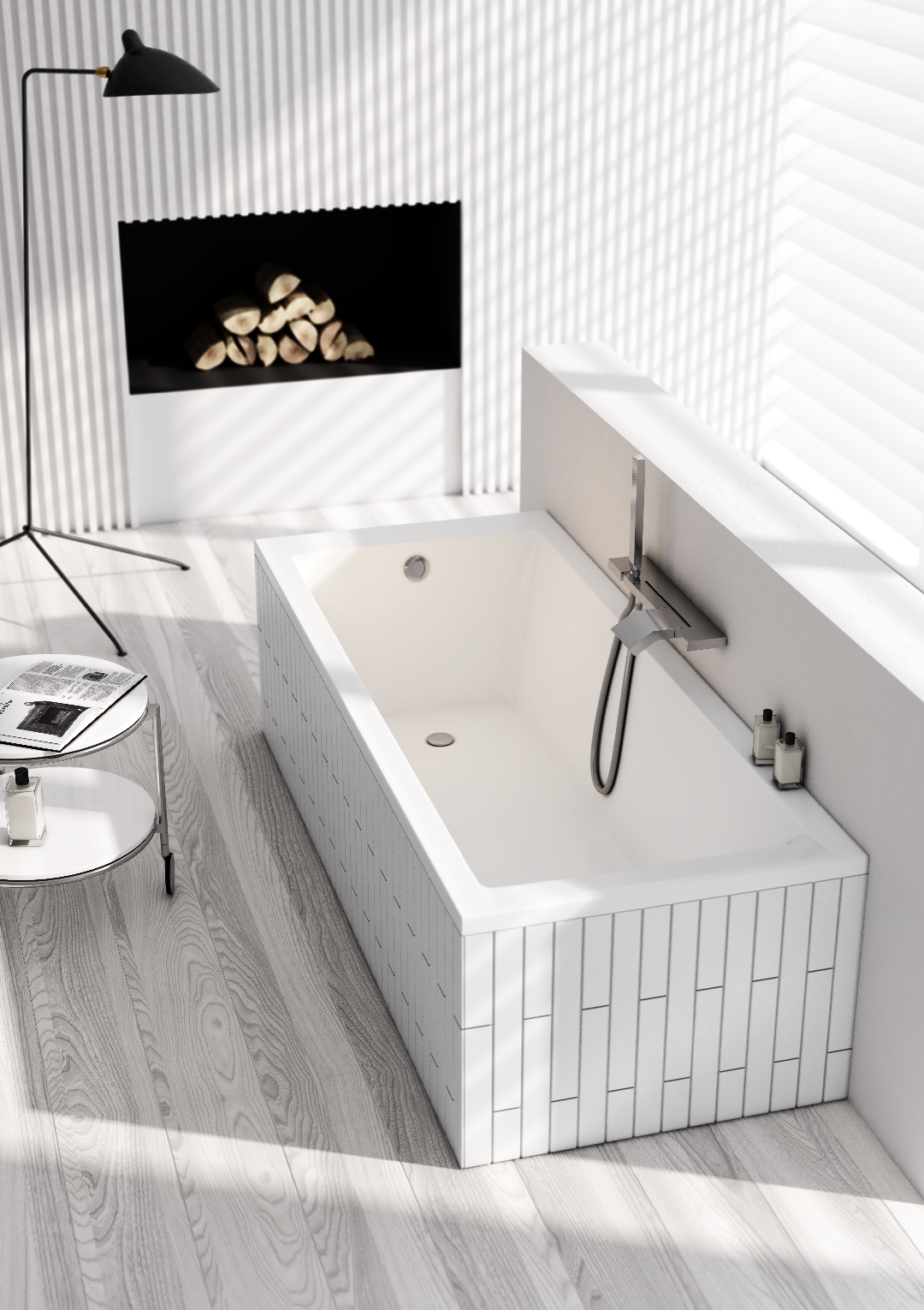 Schedline Milos Set obdélníková vana 140x70 cm bílá 3WSP.M1P-14070