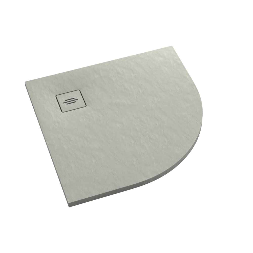 Schedline Protos Cement Stone půlkruhová sprchová vanička 90x90 cm cement 3SP.P1O-9090/CT/ST-M1/CT/ST