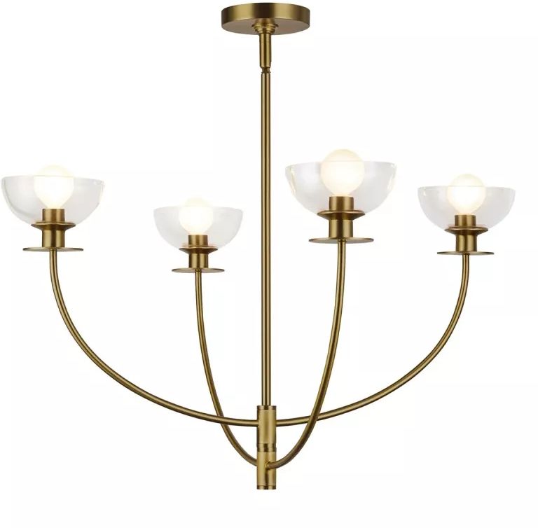 Elstead Lighting Sylvia stropní světlo 4x40 W zlatá ALM-SYLVIA4-BG-CL