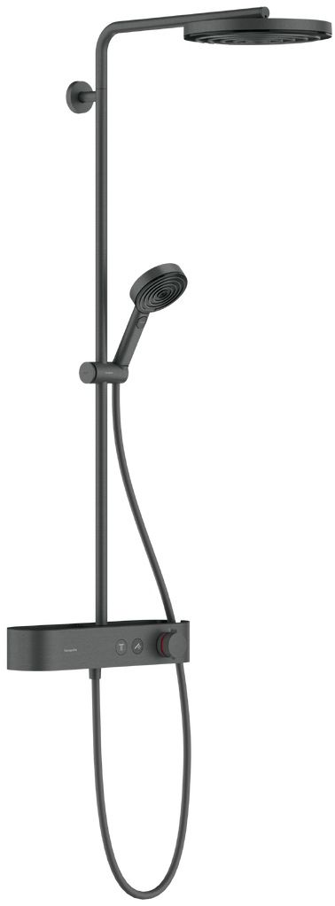 Hansgrohe Pulsify sprchová sada na stěnu s termostatem s dešťovou sprchou chrom-černá 24221340