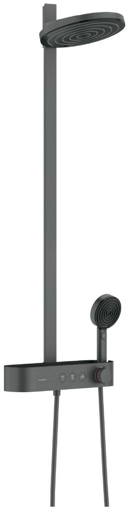 Hansgrohe Pulsify S sprchová sada na stěnu s termostatem s dešťovou sprchou chrom-černá 24240340