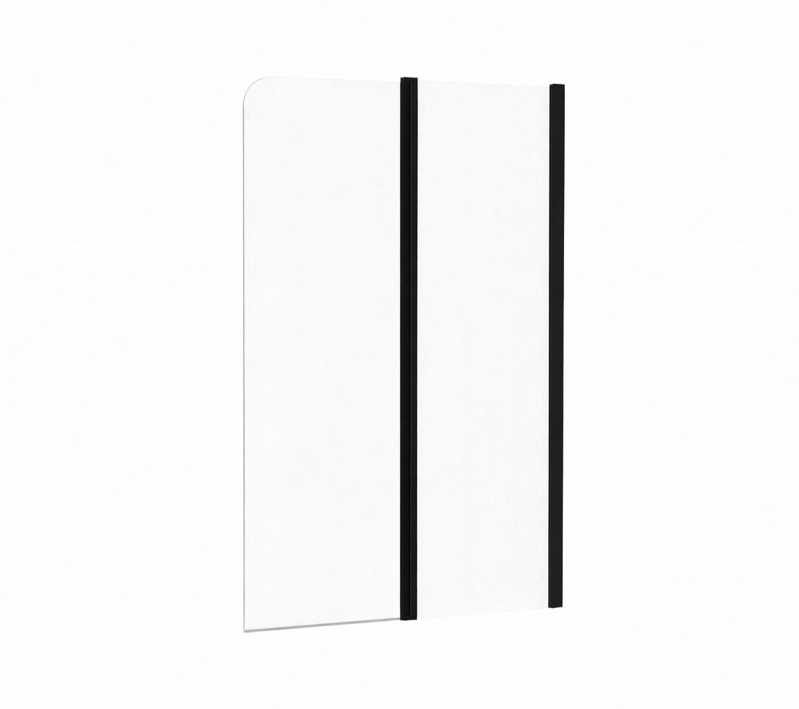 Ravak Chrome vanová zástěna 100 cm dvoudílný černá lesk/čiré sklo 7QRA0300Z1