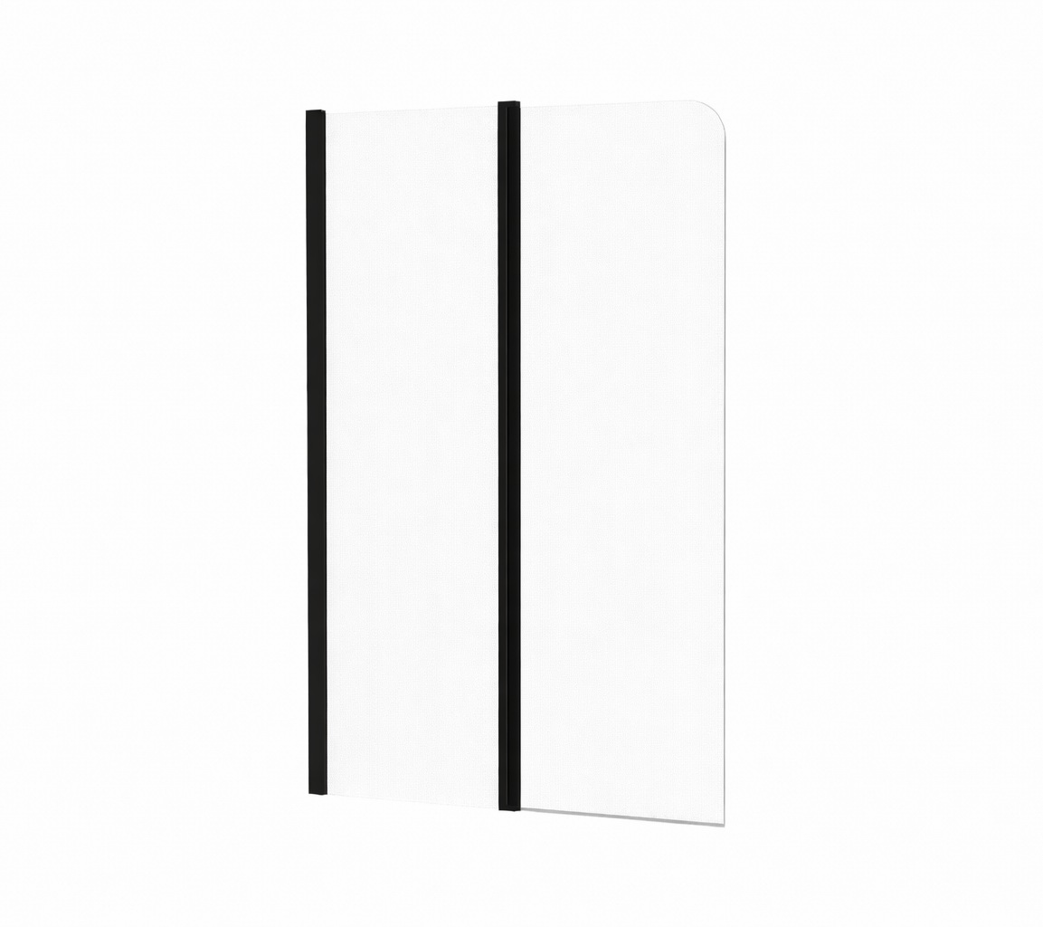 Ravak Chrome vanová zástěna 100 cm dvoudílný černá lesk/čiré sklo 7QLA0300Z1