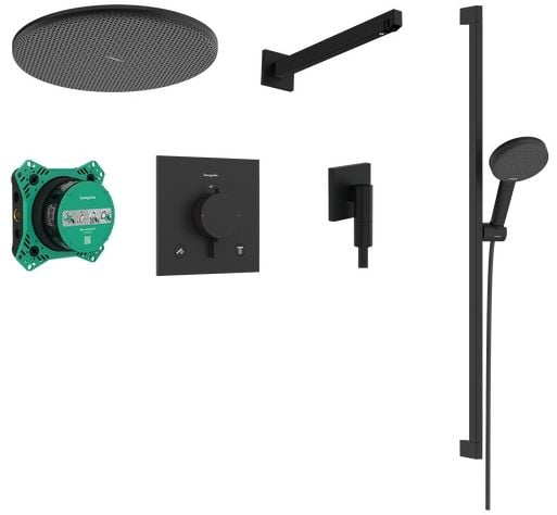 Hansgrohe Raindance Alive Select S sprchová sada pod omítku s termostatem s dešťovou sprchou černá 24622670