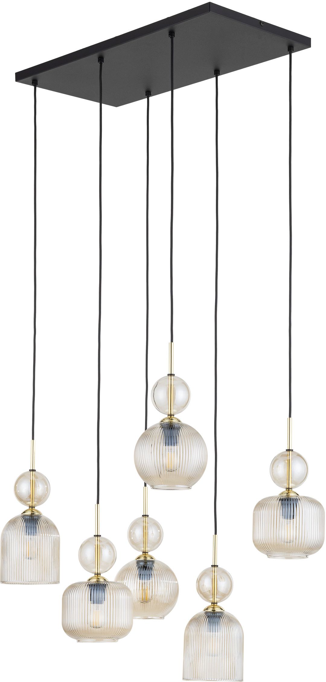 TK Lighting Sophia Cognac závěsné svítidlo 6x10 W hnědá-jantarová 11044