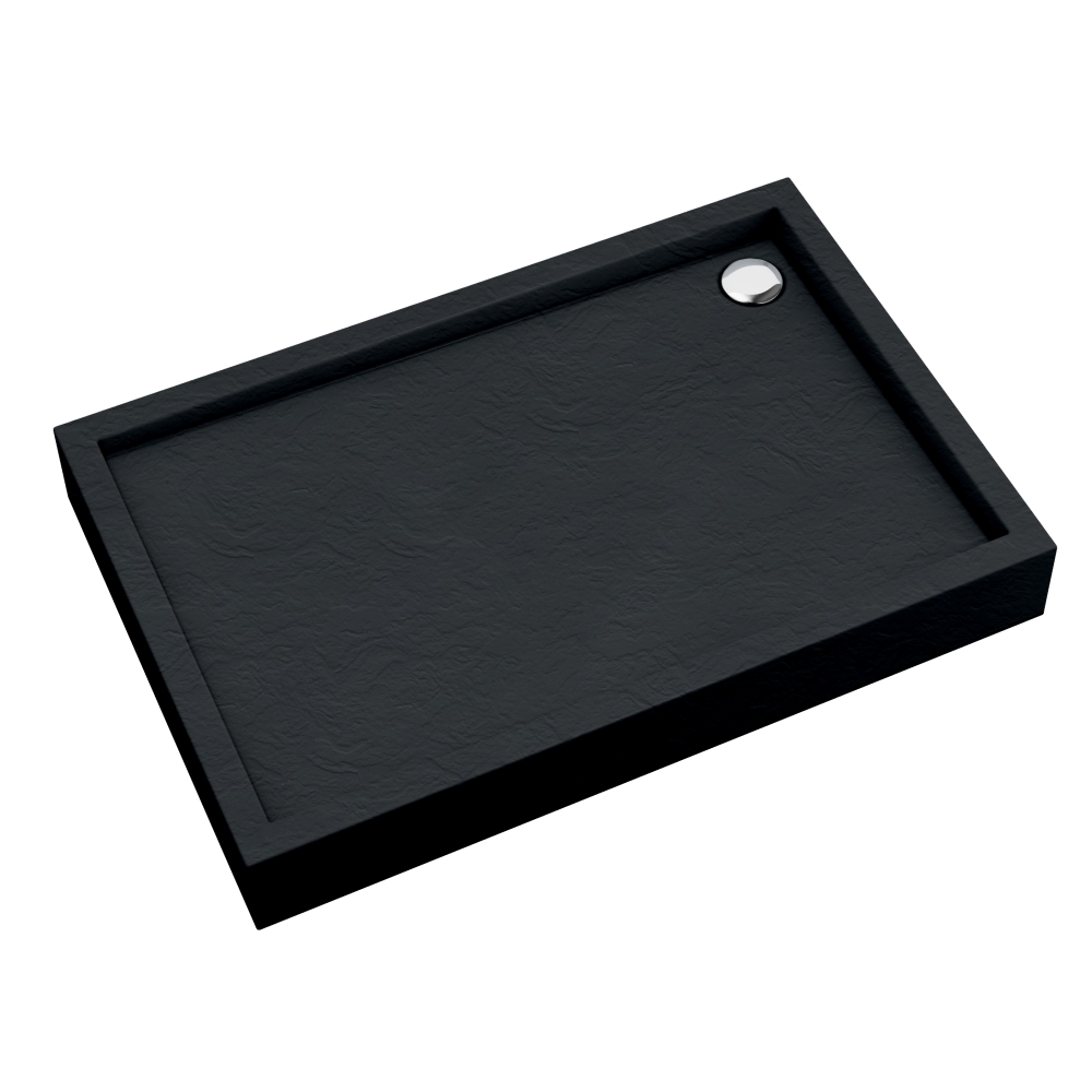 Schedpol Medium Black Stone obdélníková sprchová vanička 100x90 cm černá 3.4745/C/ST