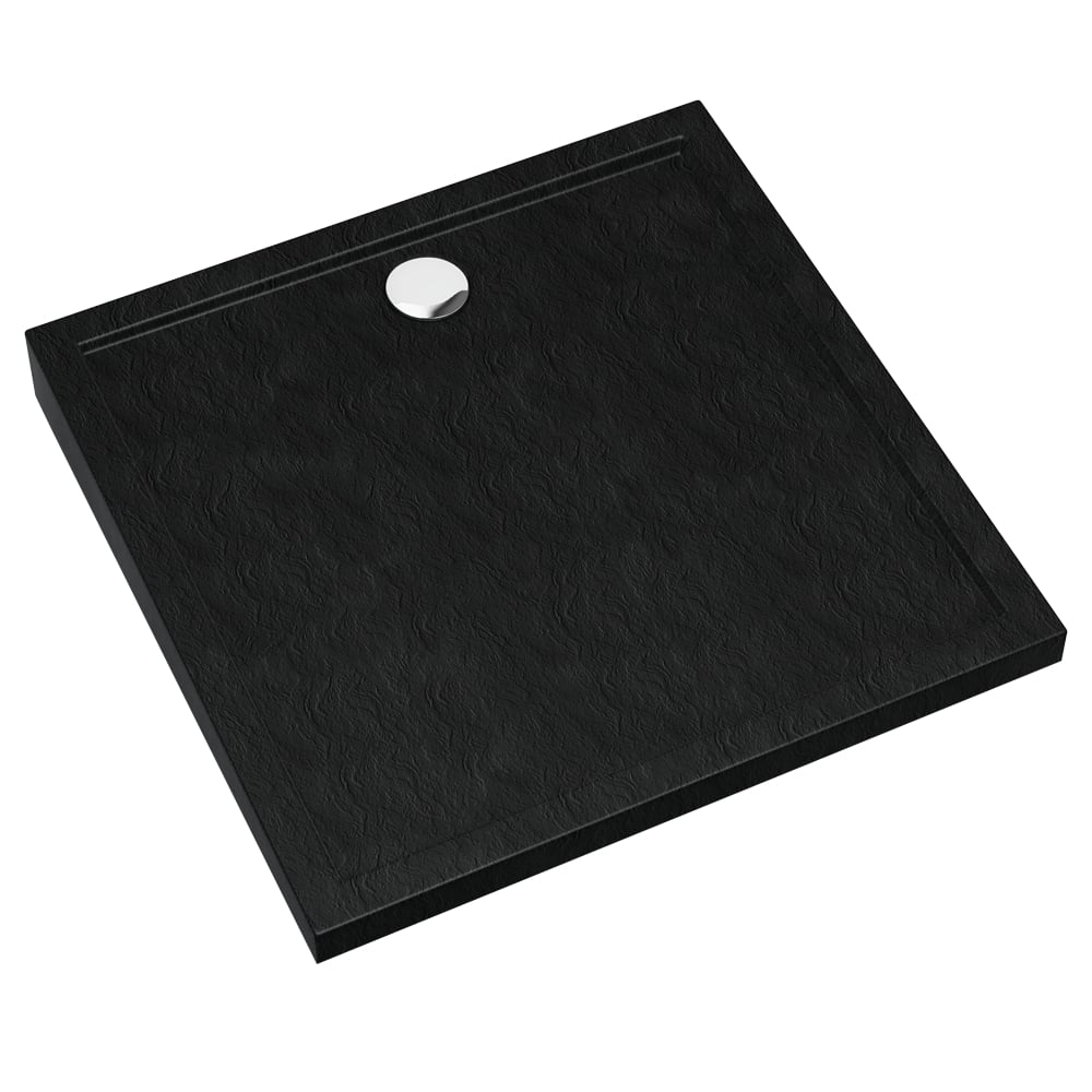 Schedline Sharper Black Stone čtvercová sprchová vanička 80x80 cm černá 3S.S2K-8080/C/ST