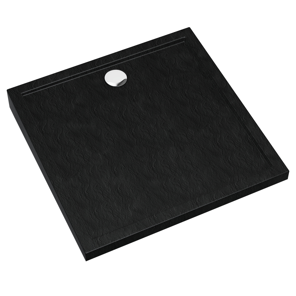 Schedline Sharper Black Stone čtvercová sprchová vanička 90x90 cm černá 3S.S2K-9090/C/ST