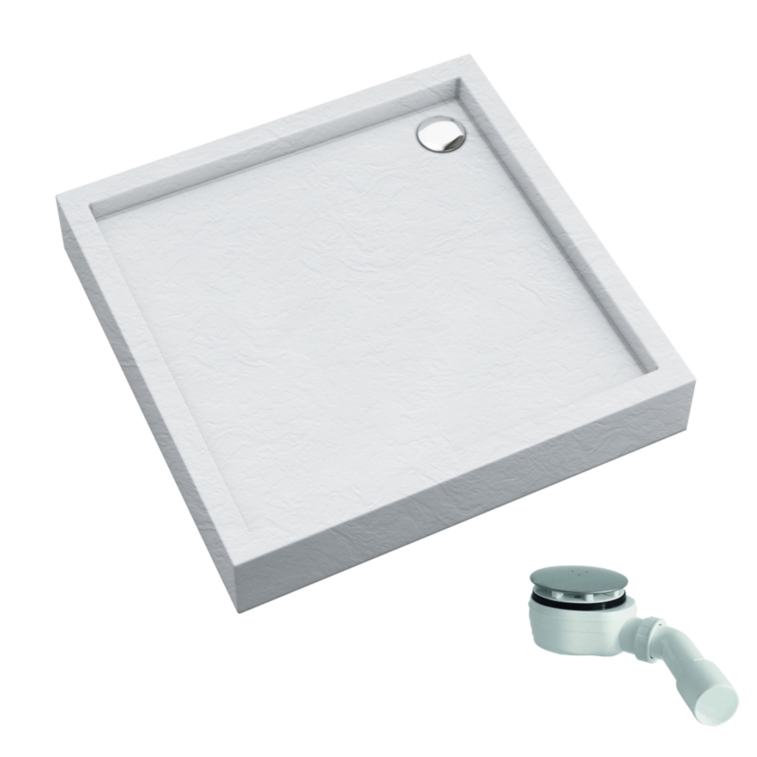 Schedline Favory Plus White Stone čtvercová sprchová vanička 90x90 cm bílá 3ST.F1K-9090/B/ST