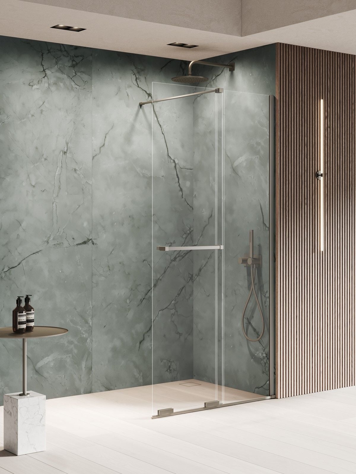 New Trendy Smart Gunmetal Brushed sprchová zástěna walk-in 80 cm gunmetal kartáčovaný/průhledné sklo EXK-7948