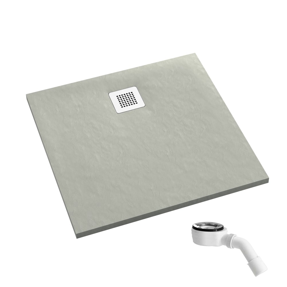 Schedpol Kalait Cement Stone čtvercová sprchová vanička 90x90 cm cement 3.3201/CT/ST-M2