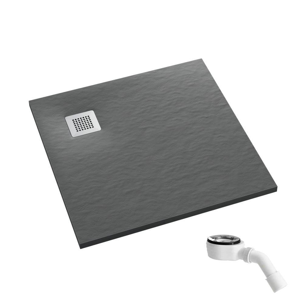Schedpol Kalait Grey Stone čtvercová sprchová vanička 100x100 cm šedá 3.3102/S/ST-M2