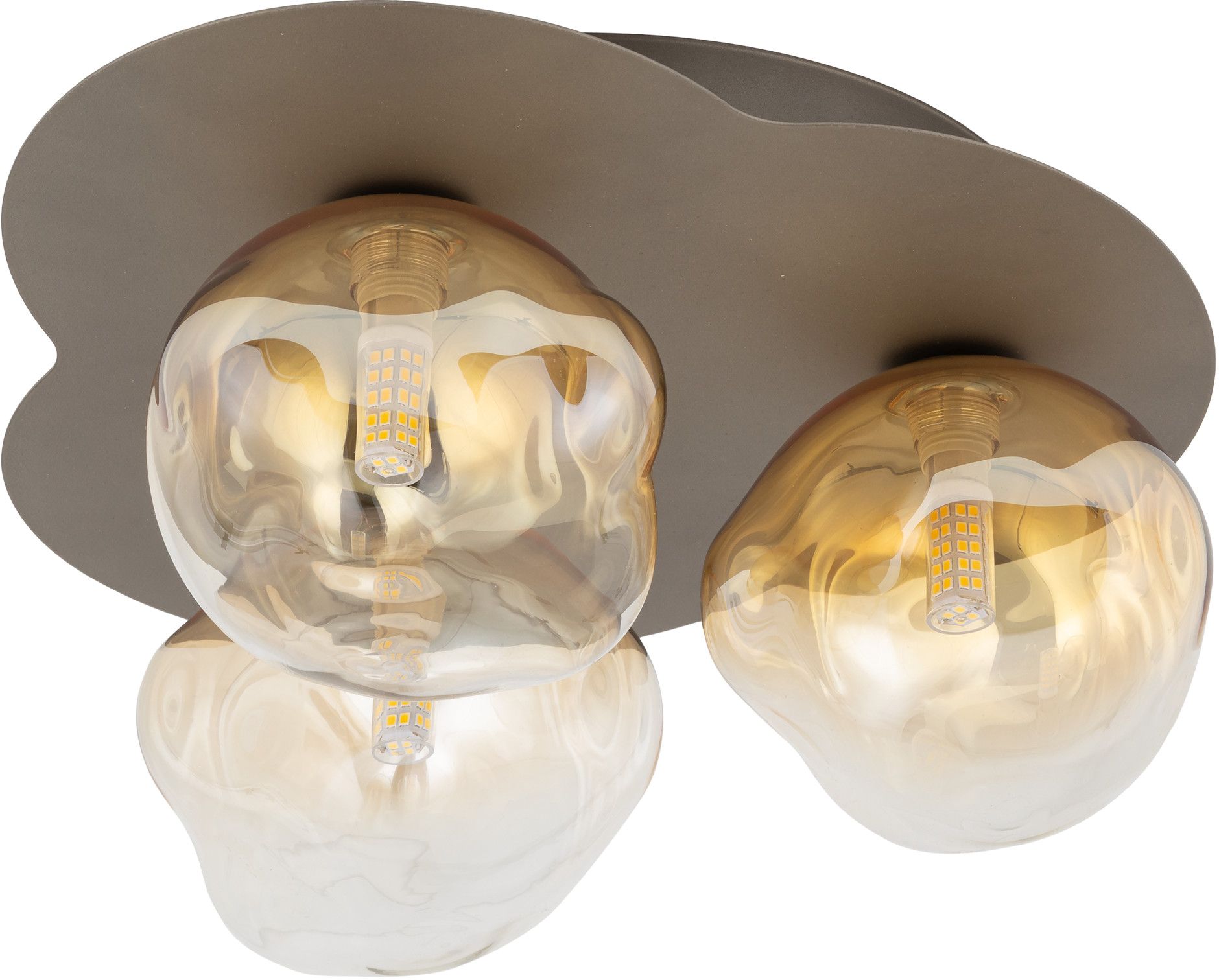 TK Lighting Lava New stropní světlo 3x8 W hnědá 11453