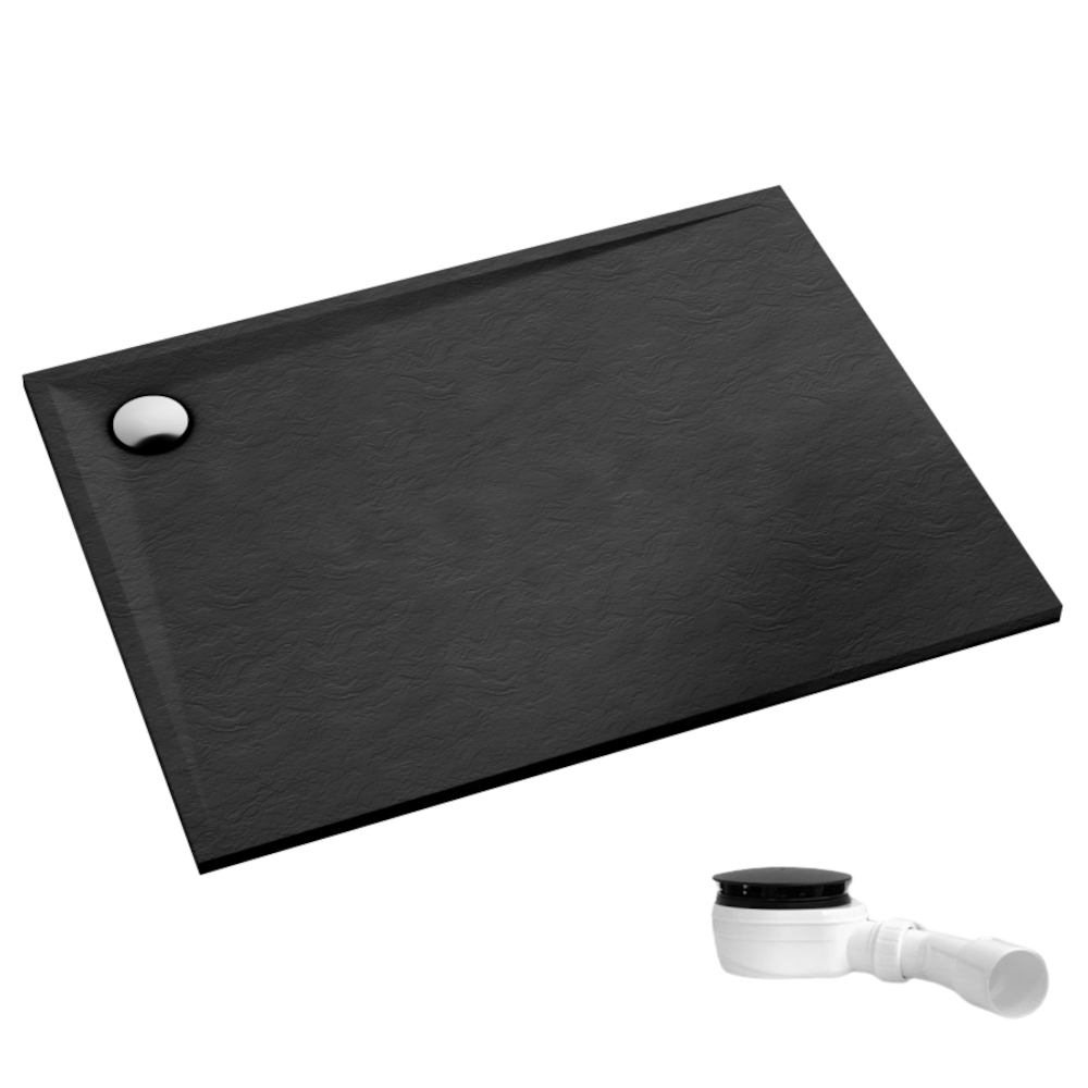 Schedpol Etrusco Black Stone obdélníková sprchová vanička 160x90 cm černá 3.476/C/ST