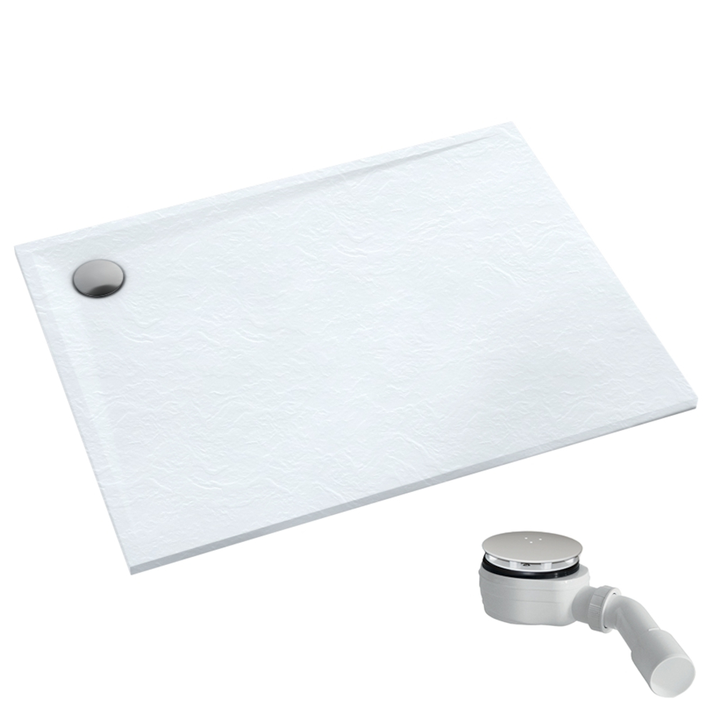 Schedpol Etrusco White Stone obdélníková sprchová vanička 140x80 cm bílá 3.467/B/ST