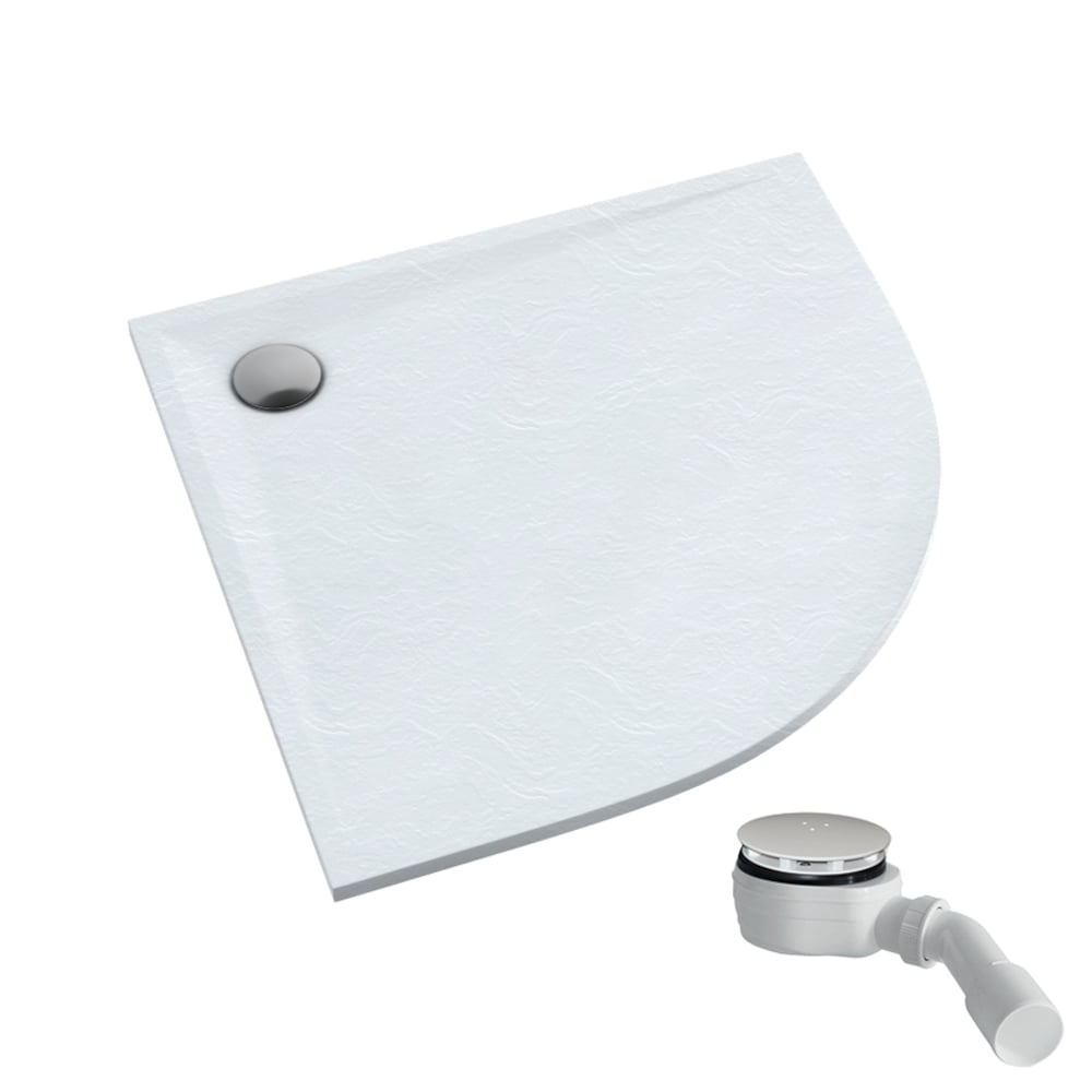 Schedpol Etrusco White Stone půlkruhová sprchová vanička 80x80 cm bílá 3.463/B/ST