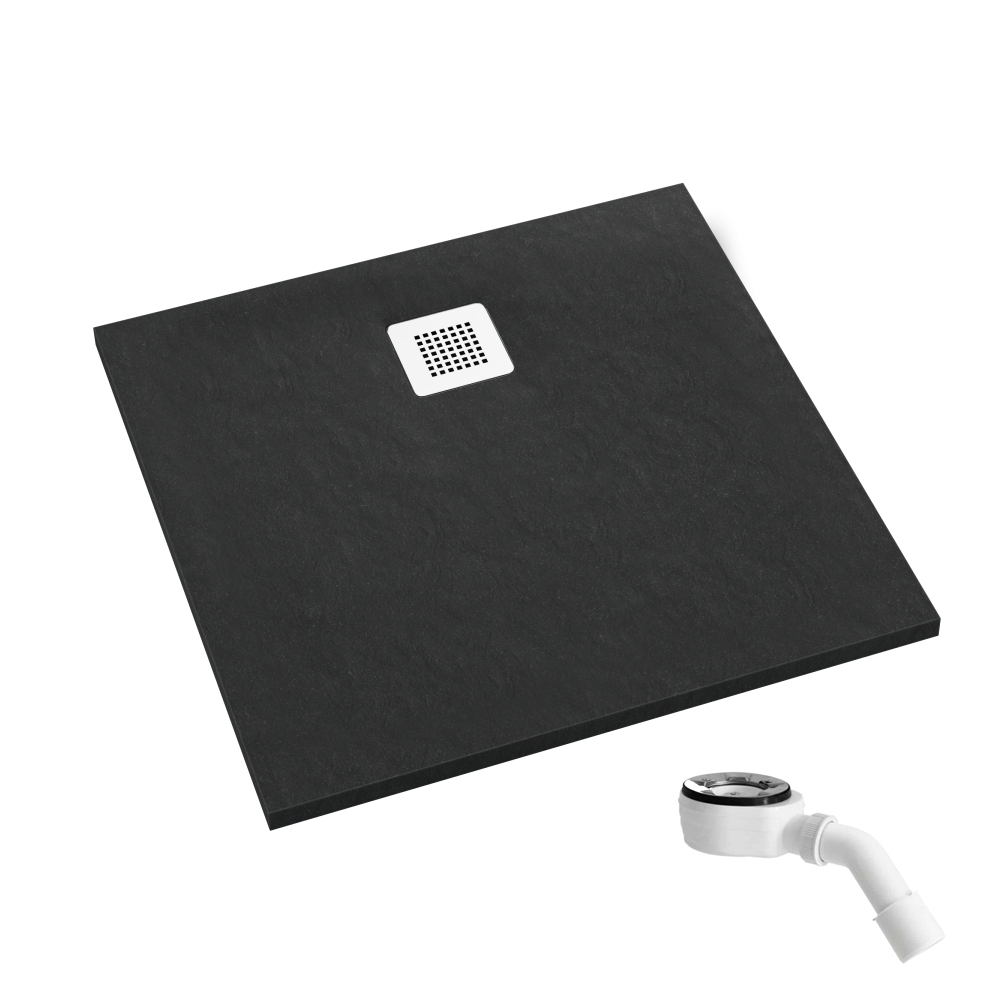 Schedpol Kalait Black Stone čtvercová sprchová vanička 100x100 cm černá 3.3202/C/ST-M2