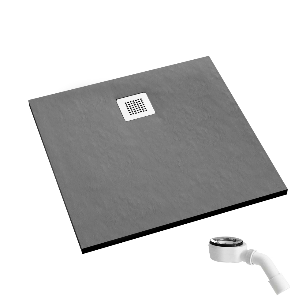 Schedpol Kalait Grey Stone čtvercová sprchová vanička 100x100 cm šedá 3.3202/S/ST-M2