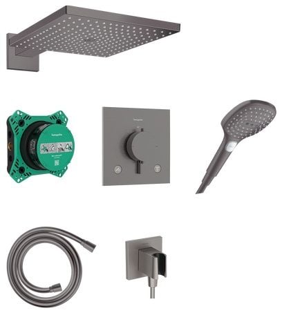 Hansgrohe Raindance E sprchová sada pod omítku s termostatem s dešťovou sprchou černá 24623340