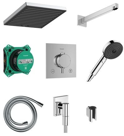Hansgrohe Pulsify E sprchová sada pod omítku s termostatem s dešťovou sprchou chrom 24625000