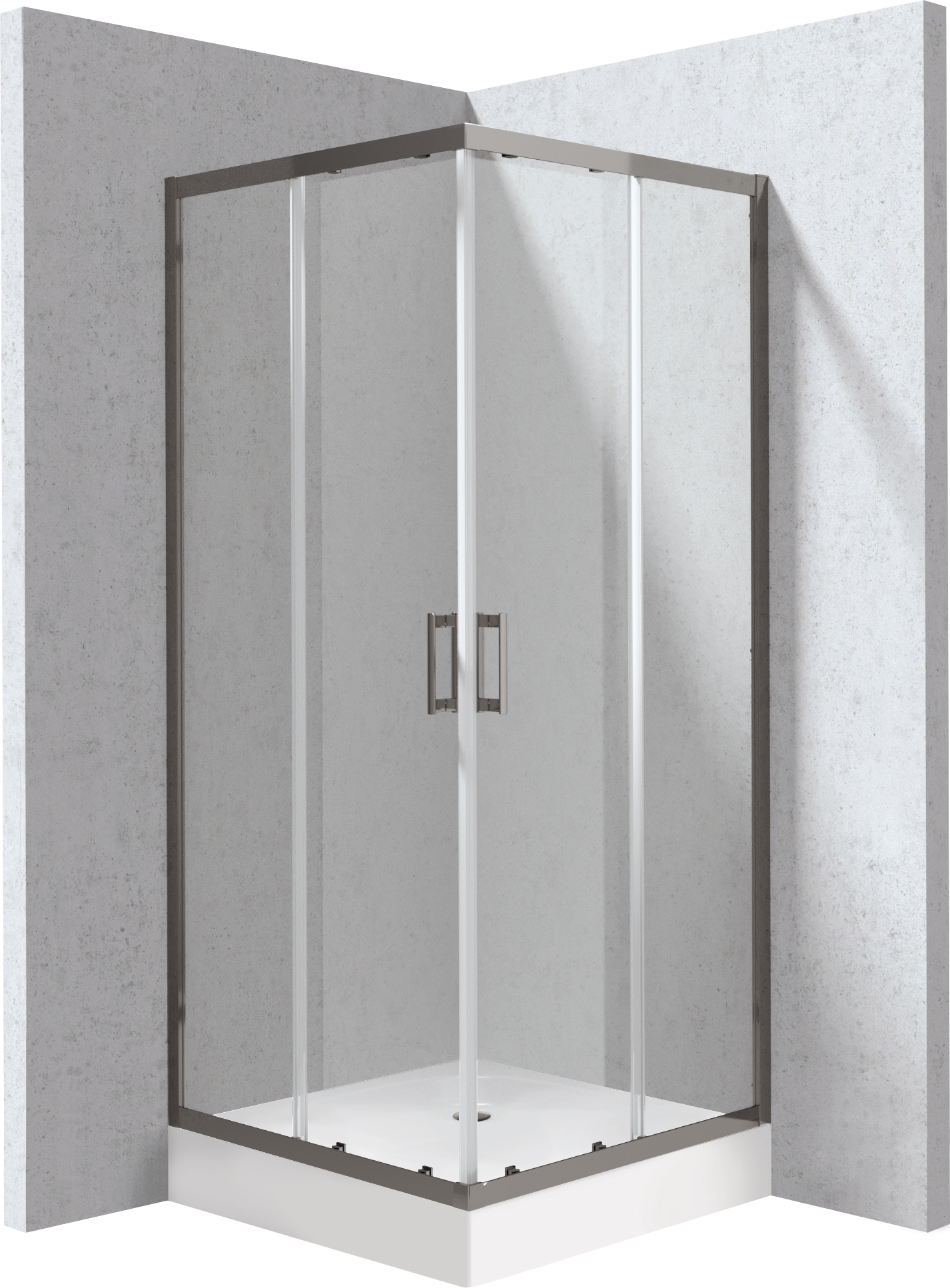 Deante Funkia Evo sprchový kout s vaničkou 90x90 cm čtvercový grafitová matný/průhledné sklo KYCZD099P