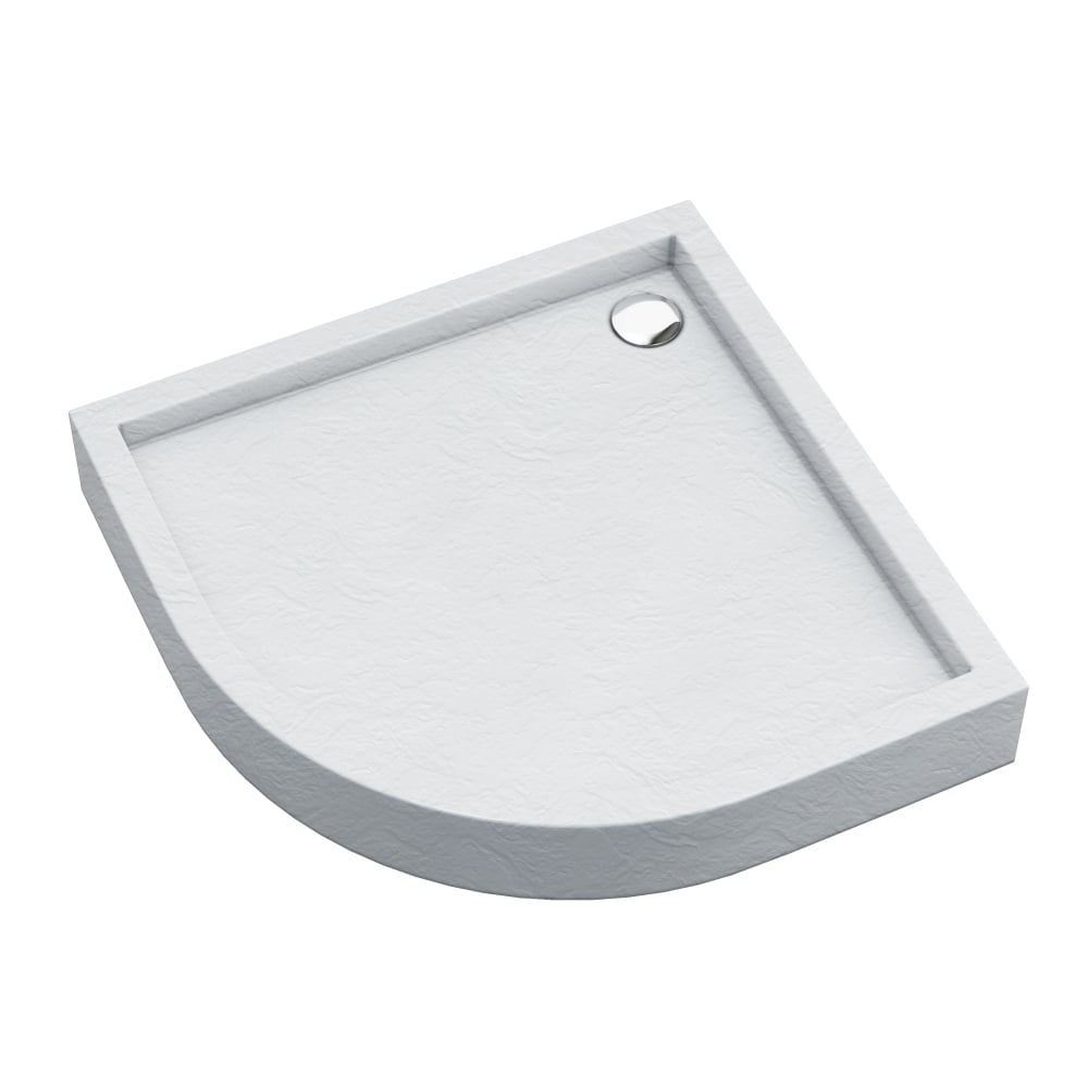 Schedpol Medium White Stone půlkruhová sprchová vanička 90x90 cm bílá 3.4734/B/ST