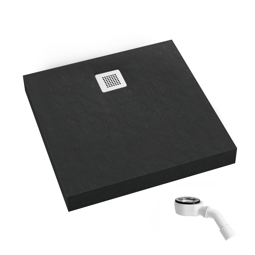 Schedpol New Horizons Black Stone čtvercová sprchová vanička 80x80 cm černá 3.3400/C/ST-M2