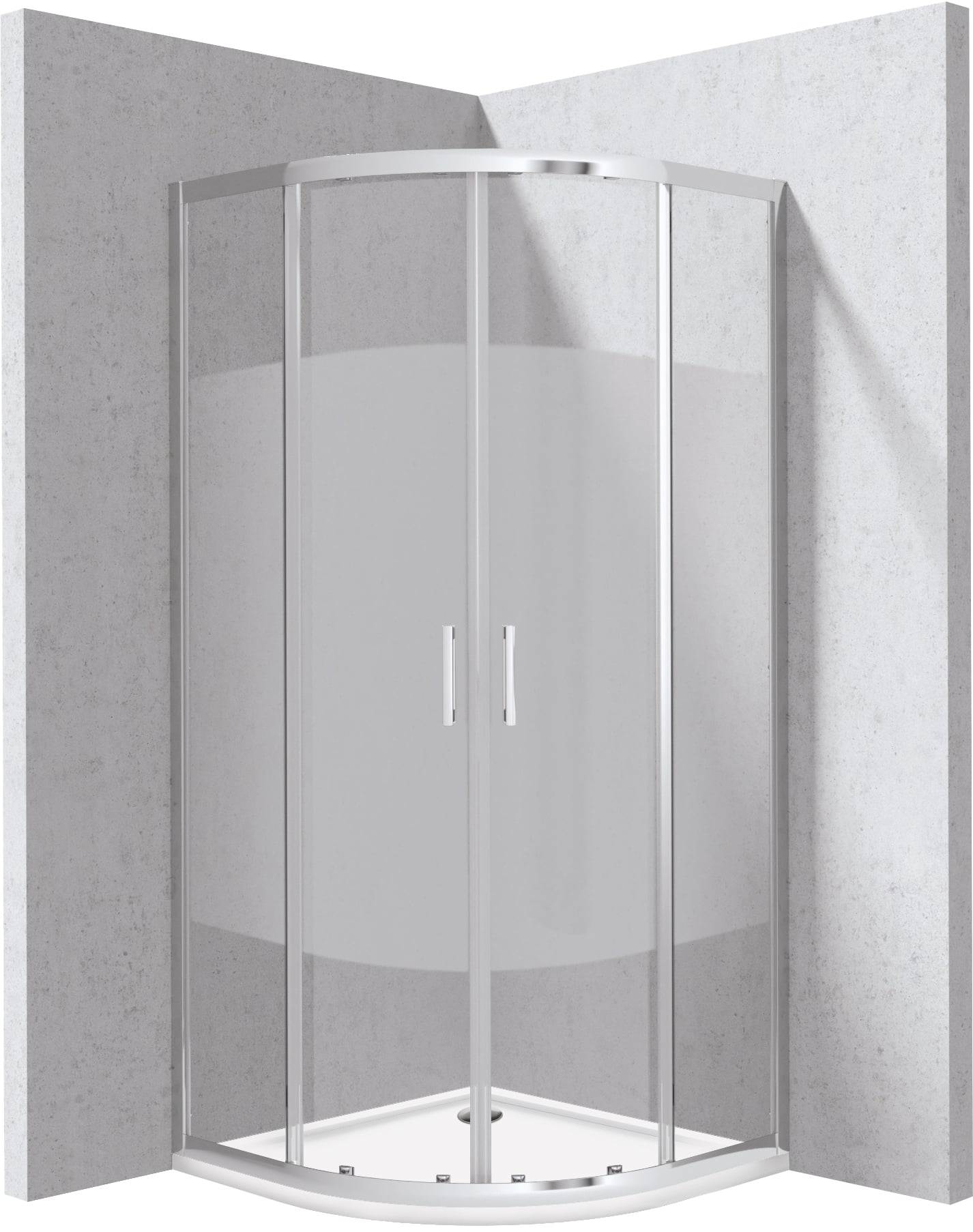 Deante Funkia Evo sprchový kout s vaničkou 90x90 cm půlkulatá chrom lesk/vzorované sklo KYPP0E99P
