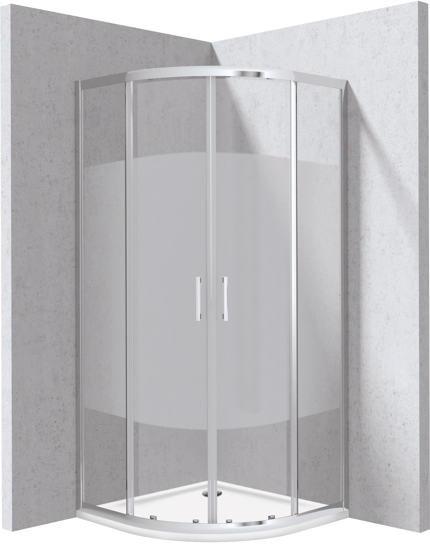 Deante Funkia Evo sprchový kout s vaničkou 80x80 cm půlkulatá chrom lesk/vzorované sklo KYPP0E88P