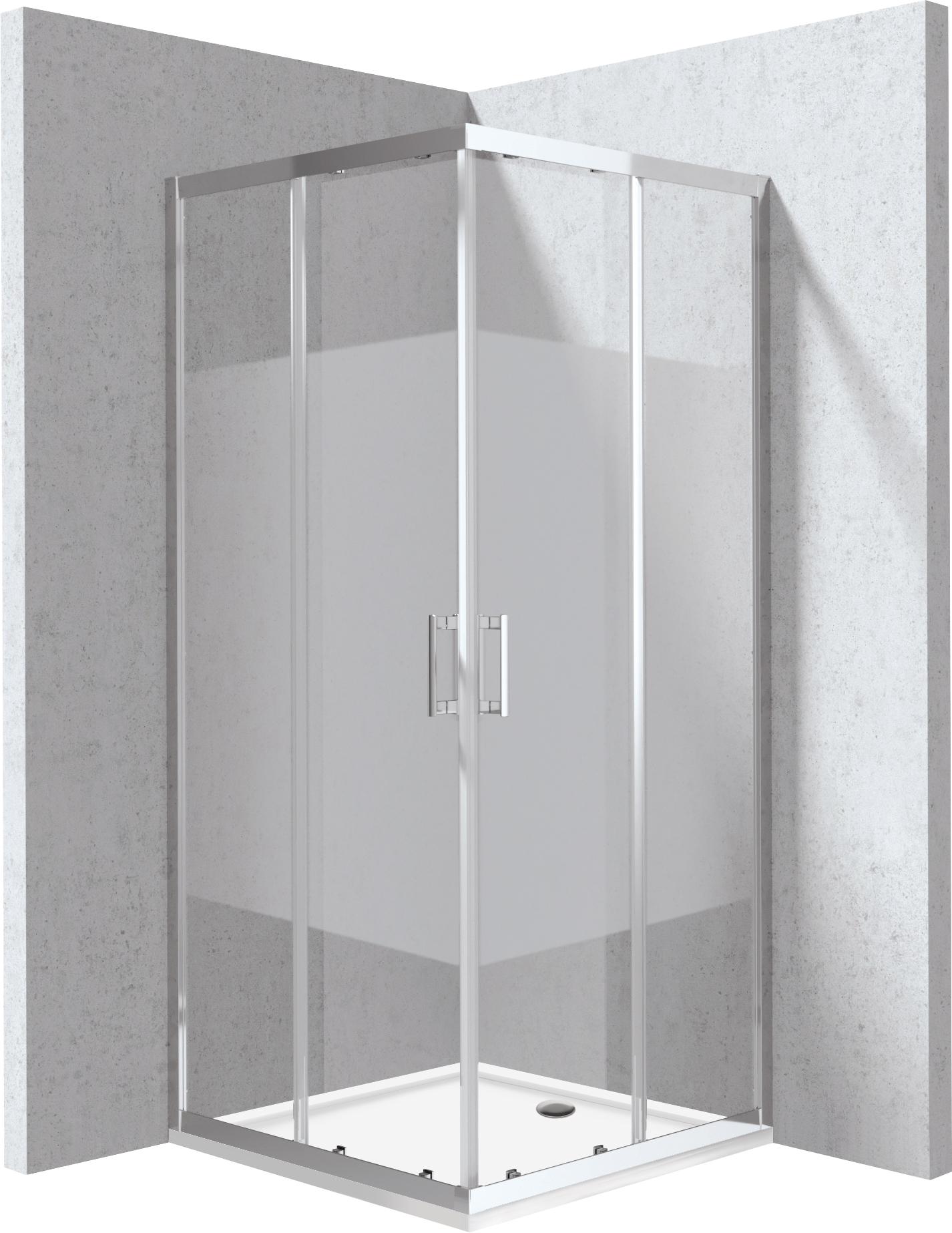 Deante Funkia Evo sprchový kout s vaničkou 80x80 cm čtvercový chrom lesk/vzorované sklo KYCP0E88P