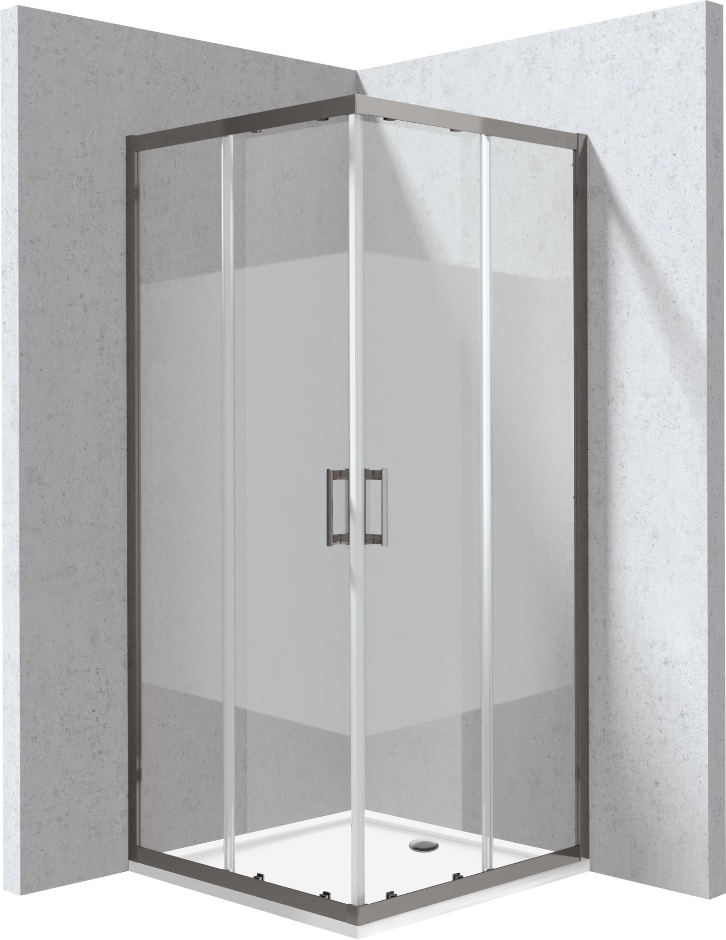 Deante Funkia Evo sprchový kout s vaničkou 90x90 cm čtvercový grafitová matný/vzorované sklo KYCPDE99P